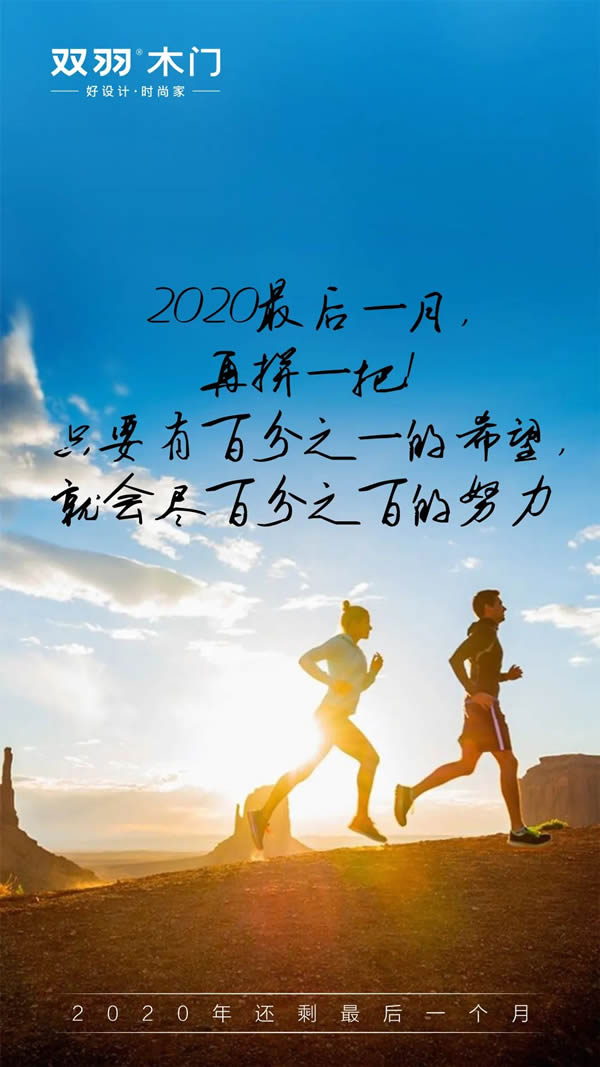 双羽木门 | 2020年最后一月再拼一把